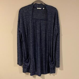Heathered Blue Open Front Cardigan
